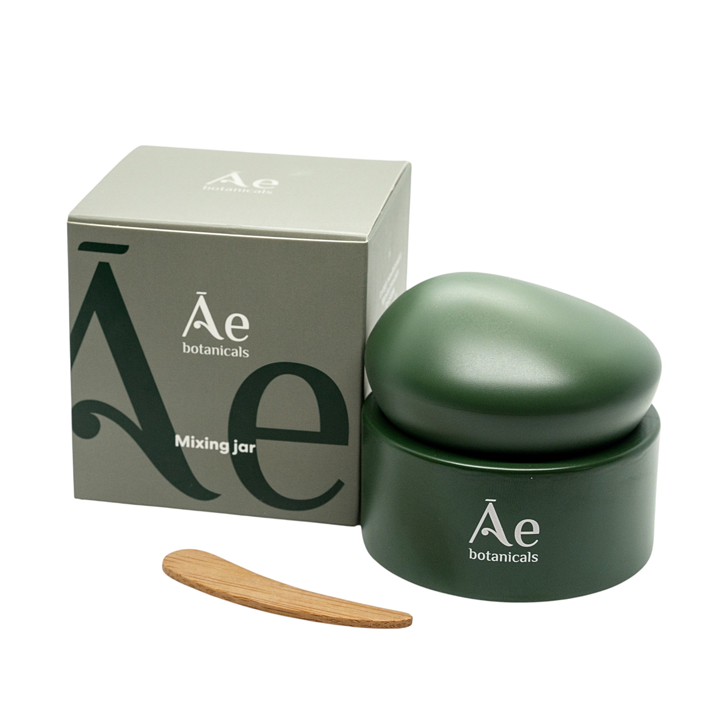 Refillable Mixing Jar with Bamboo Spatula Ae Botanicals